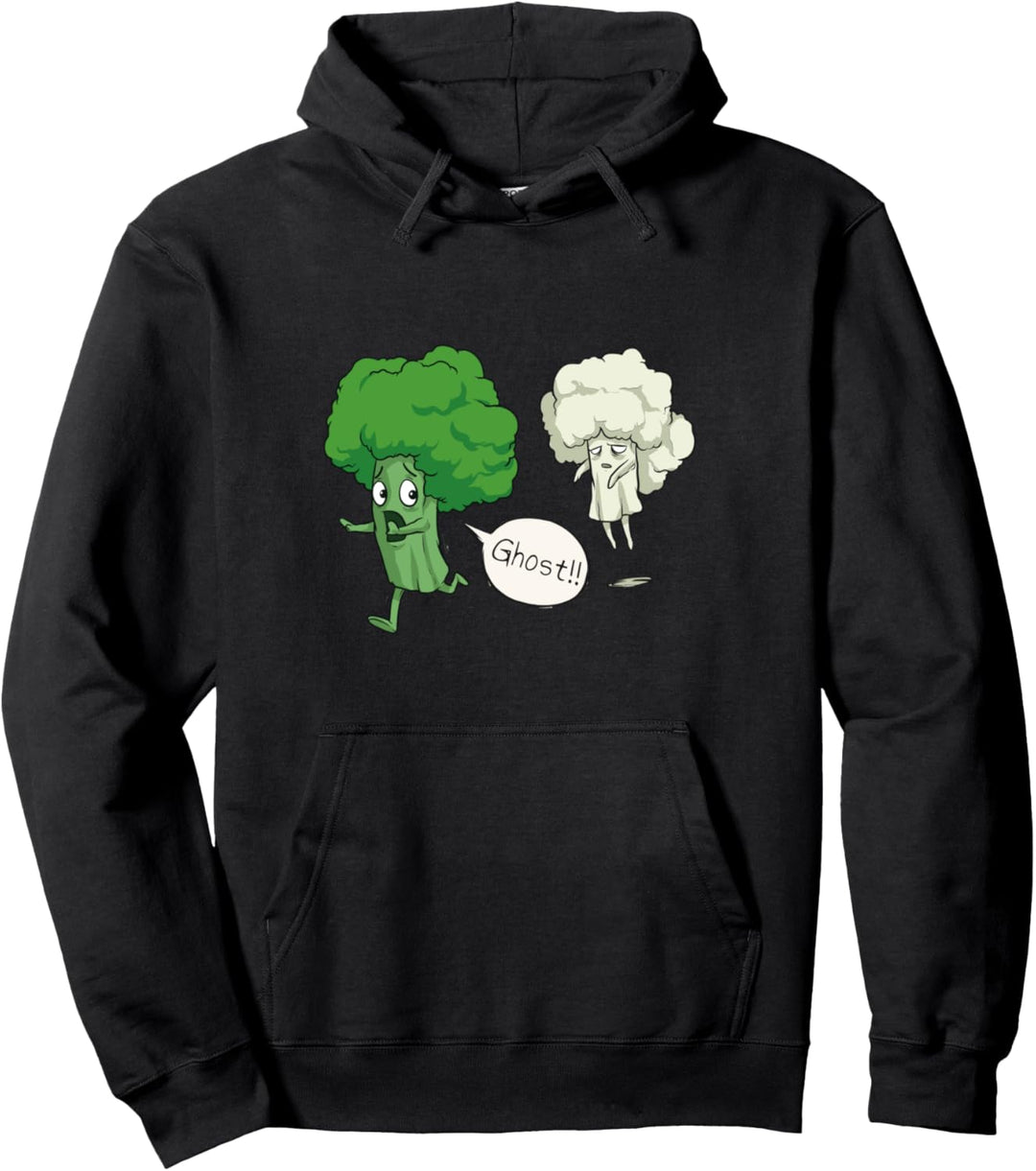 Lustige Comic-Grafik mit Brokkoli und Blumenkohl Pullover Hoodie