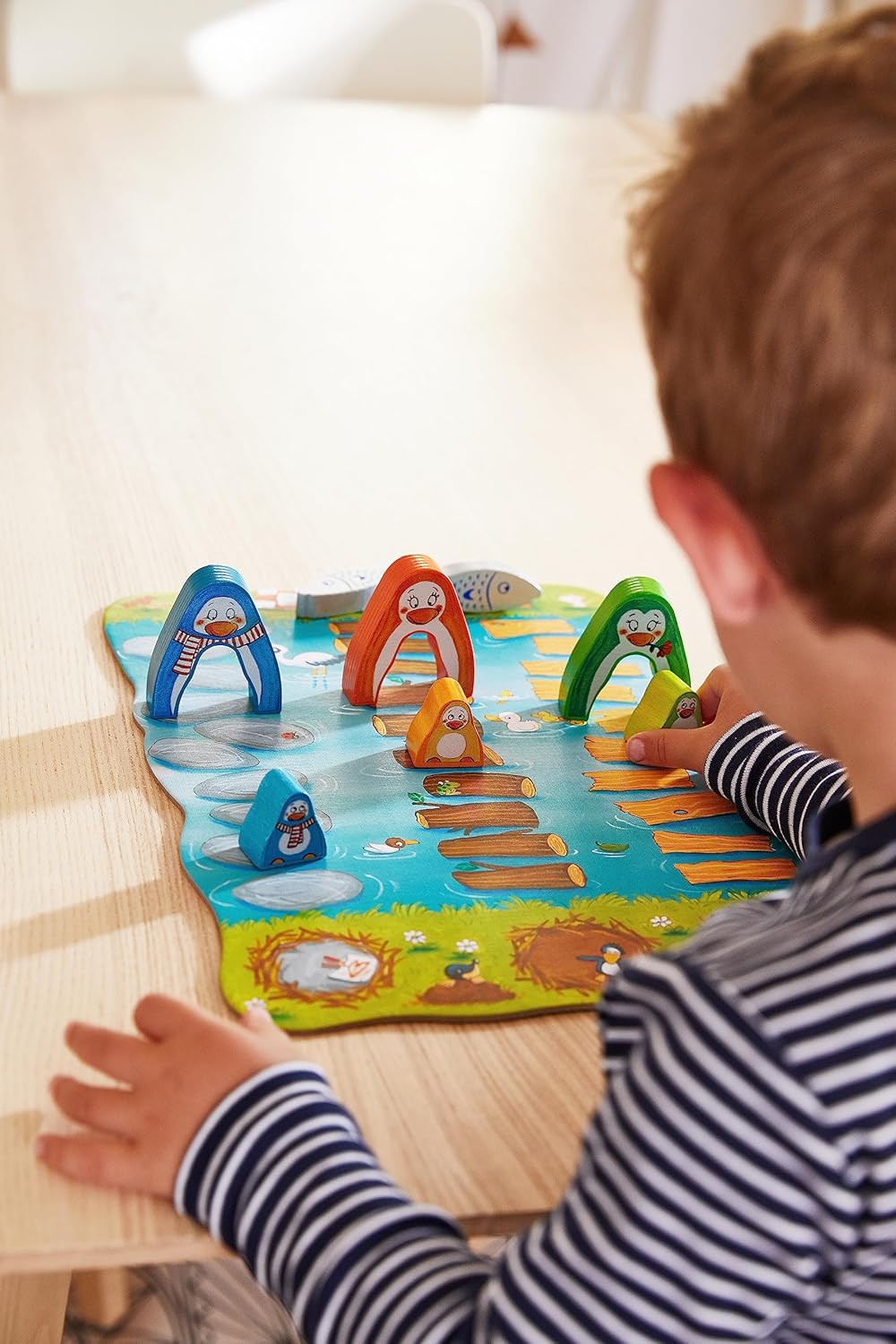 HABA Meine ersten Spiele – Auf, auf Kleiner Pinguin – Brettspiel ab 2 Jahren mit lustigen Pinguin-Fi