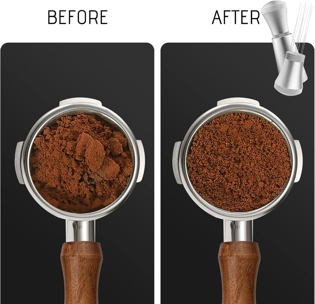 Wdt Tool, Aluminium Wdt Tool Espresso mit Ständer, Kaffee Distributor mit 7 0.3mm Dickem Edelstahl E