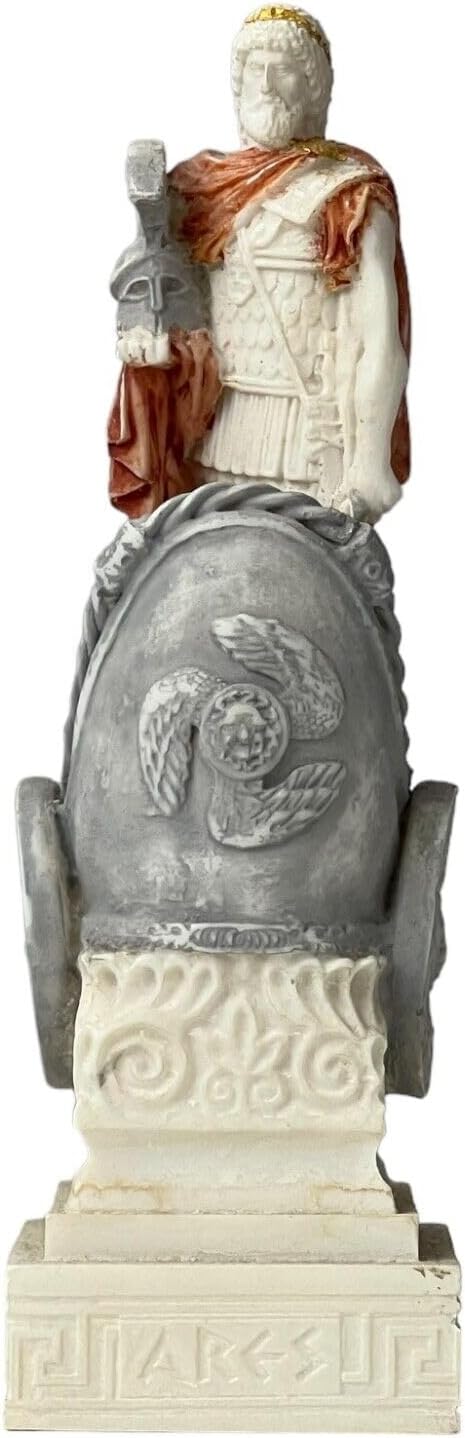 Ares Mars Skulptur, griechisch, römisch, Gott des Krieges, handbemalt, 17 cm