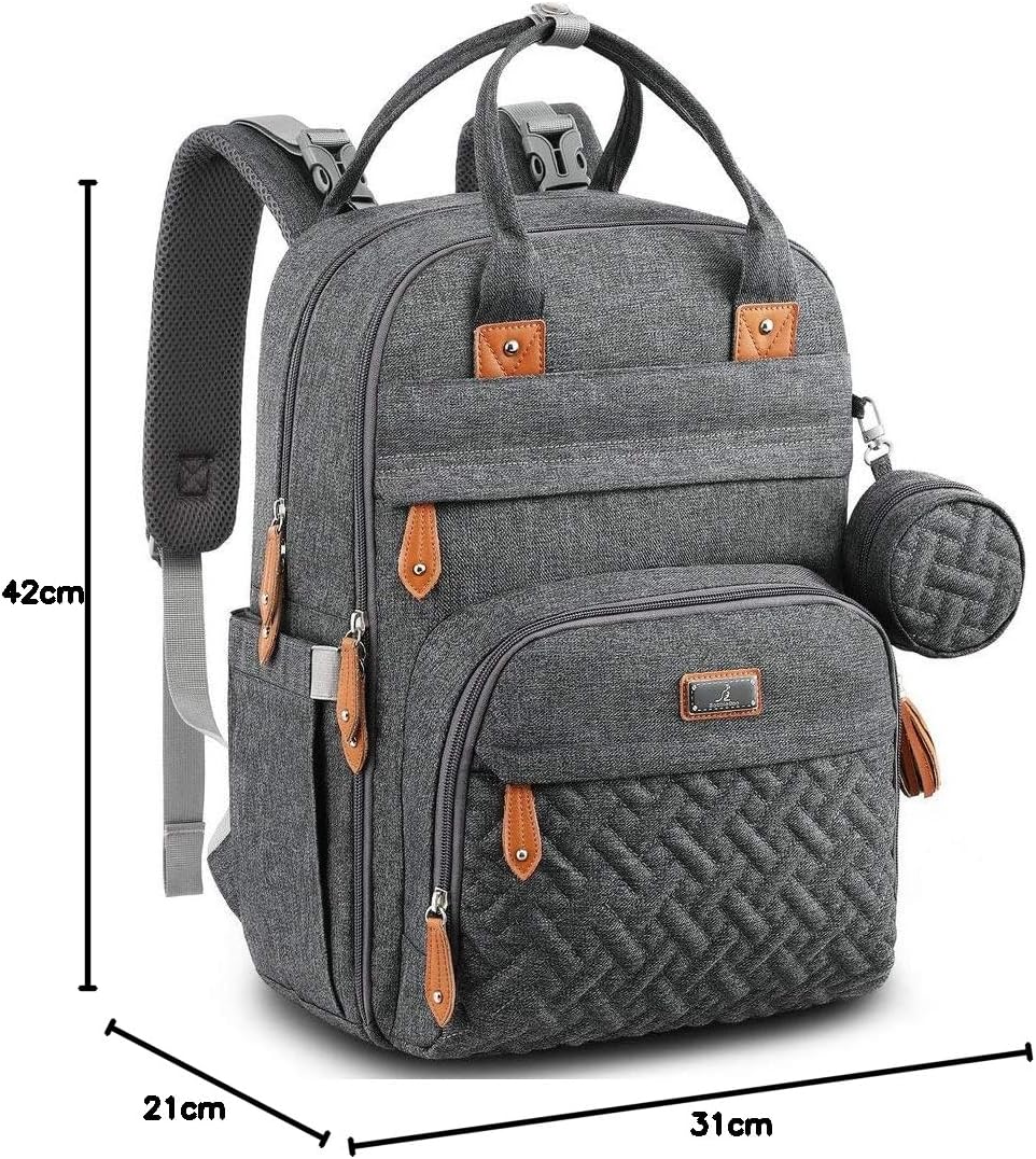BabbleRoo Baby Wickeltasche/Rucksack, Wickelrucksack lässige Wickeltaschen, Multifunktional Grosse K