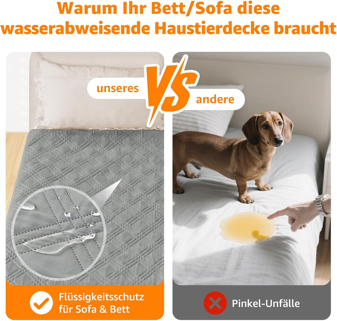 PICK FOR LIFE 137x208cm wasserdichte Hundedecken, extra gross und Waschbar Haustier Decke für Hunde,