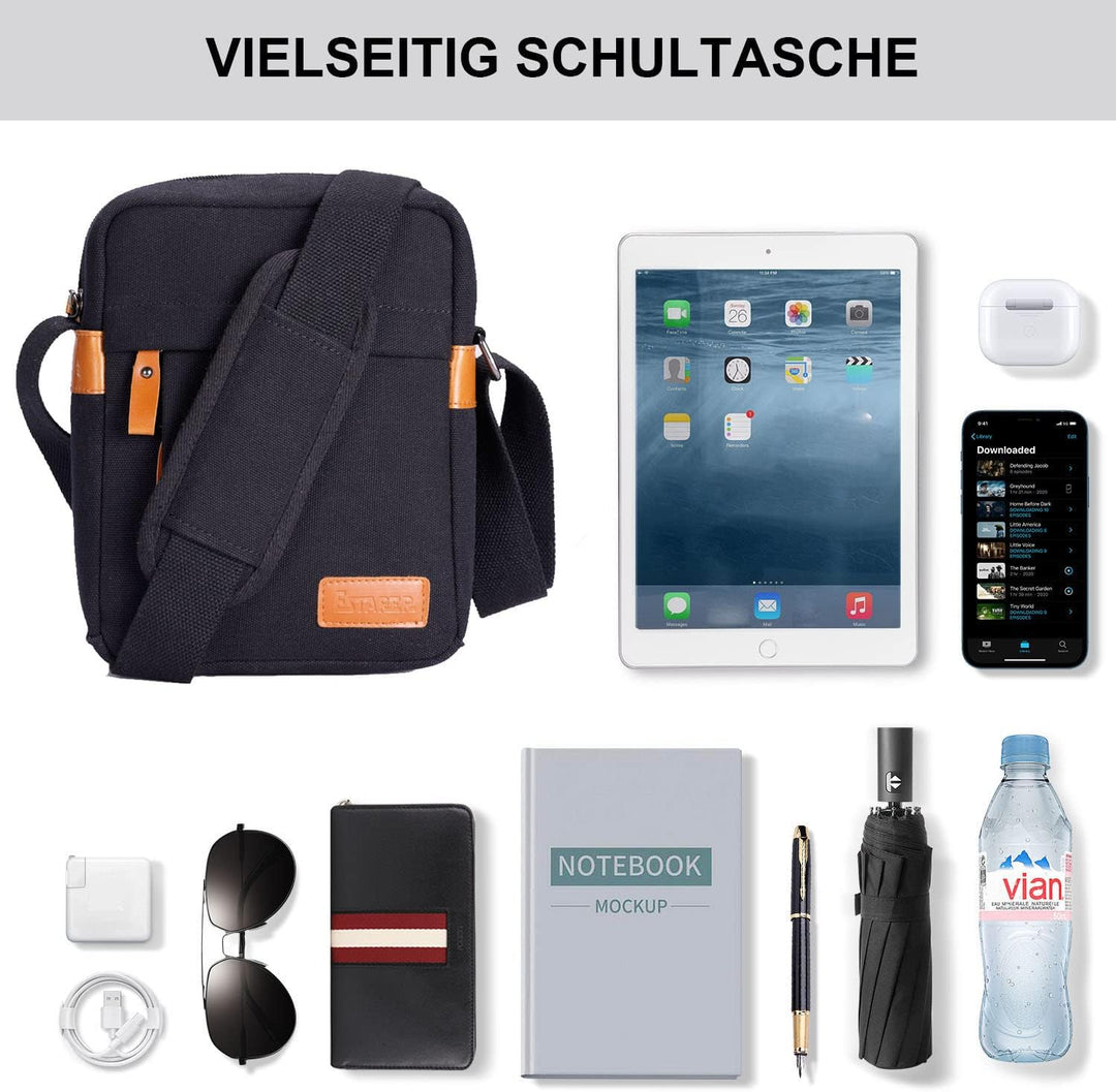 ESTARER Umhängetasche Herren Klein, 9,7 Zoll Schultertasche Herren, Herrentasche zum Umhängen für Sc