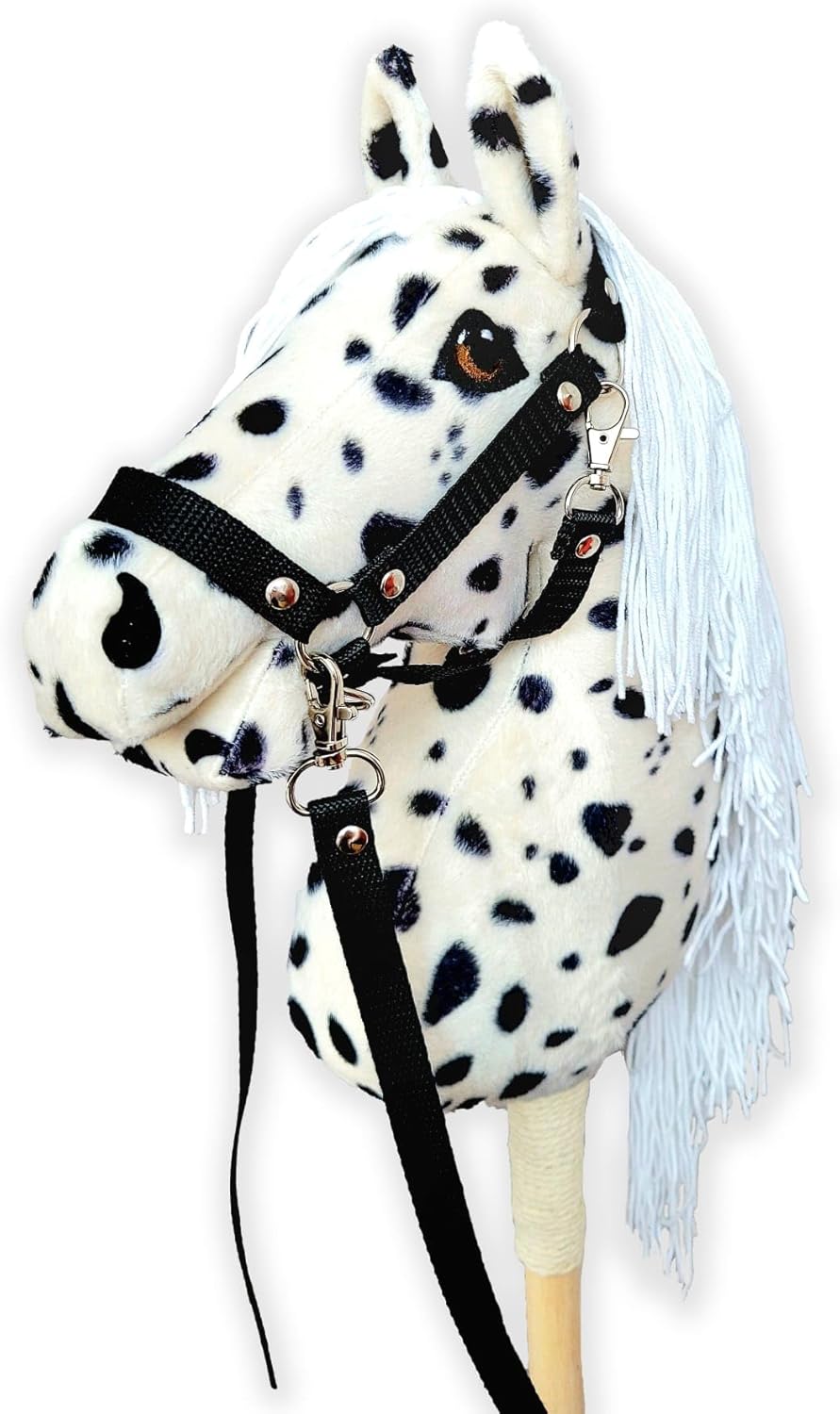 Steckenpferd A4 (Pferd auf einem Stock) Hobby Horse A4 komplett mit Kantar wie auf dem Foto (Black a