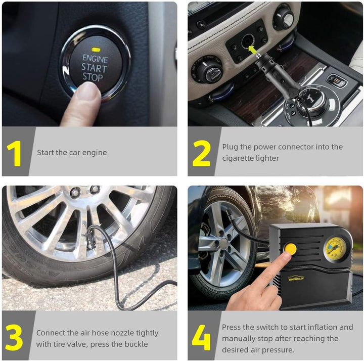 Mini 12v Kompressor Auto Luftpumpe Autoreifen Pumpe Reifen Pumpe für Auto Elektrische Luftkompressor
