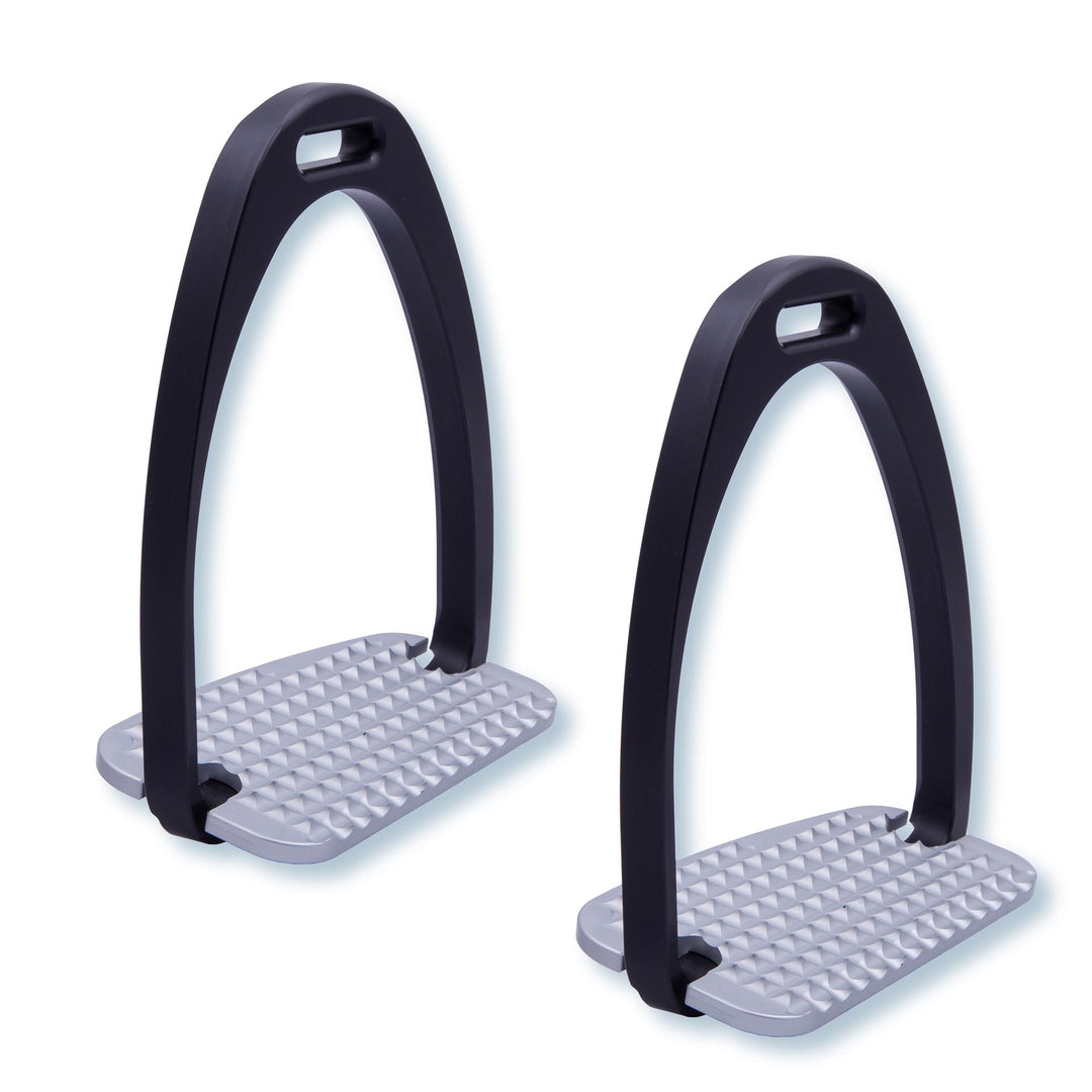 Stübben Steigbügel 1205 Maxi Grip schwarz/silber 12cm, schwarz/silber 12cm