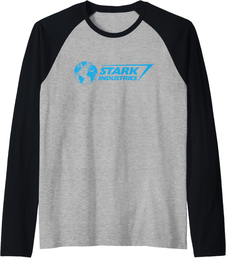 Marvel Iron Man Stark Industries Logo Blue Raglan