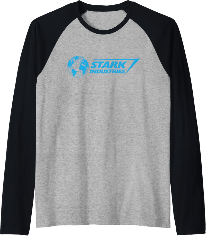 Marvel Iron Man Stark Industries Logo Blue Raglan