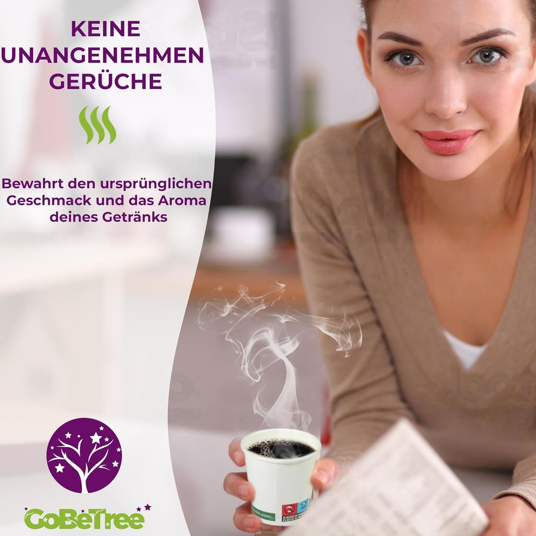 GoBeTree 400 Einweg-Kaffeebecher aus weissem Karton 120 ml, Einweg-Kaffeebecher aus weissem Karton m