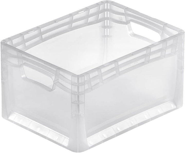 PROREGAL SuperSparSet 5x Transparenter Eurobehälter LightLine mit offenem Griff | HxBxT 22x30x40cm |