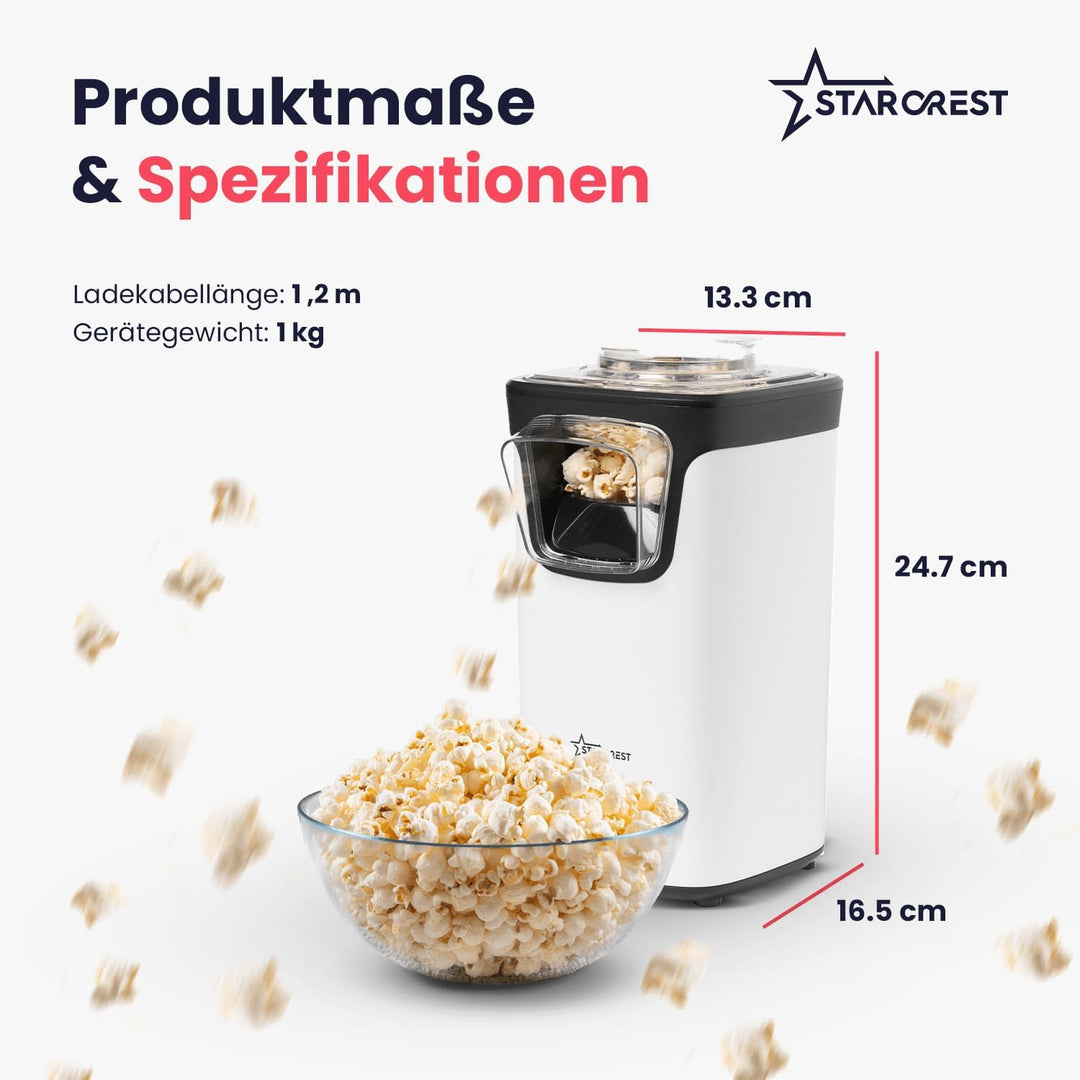 STARCREST Popcorn-Maker Popcornmaschine für Zuhause, Heimkino Popcornautomat, mini Popcorn Maschine