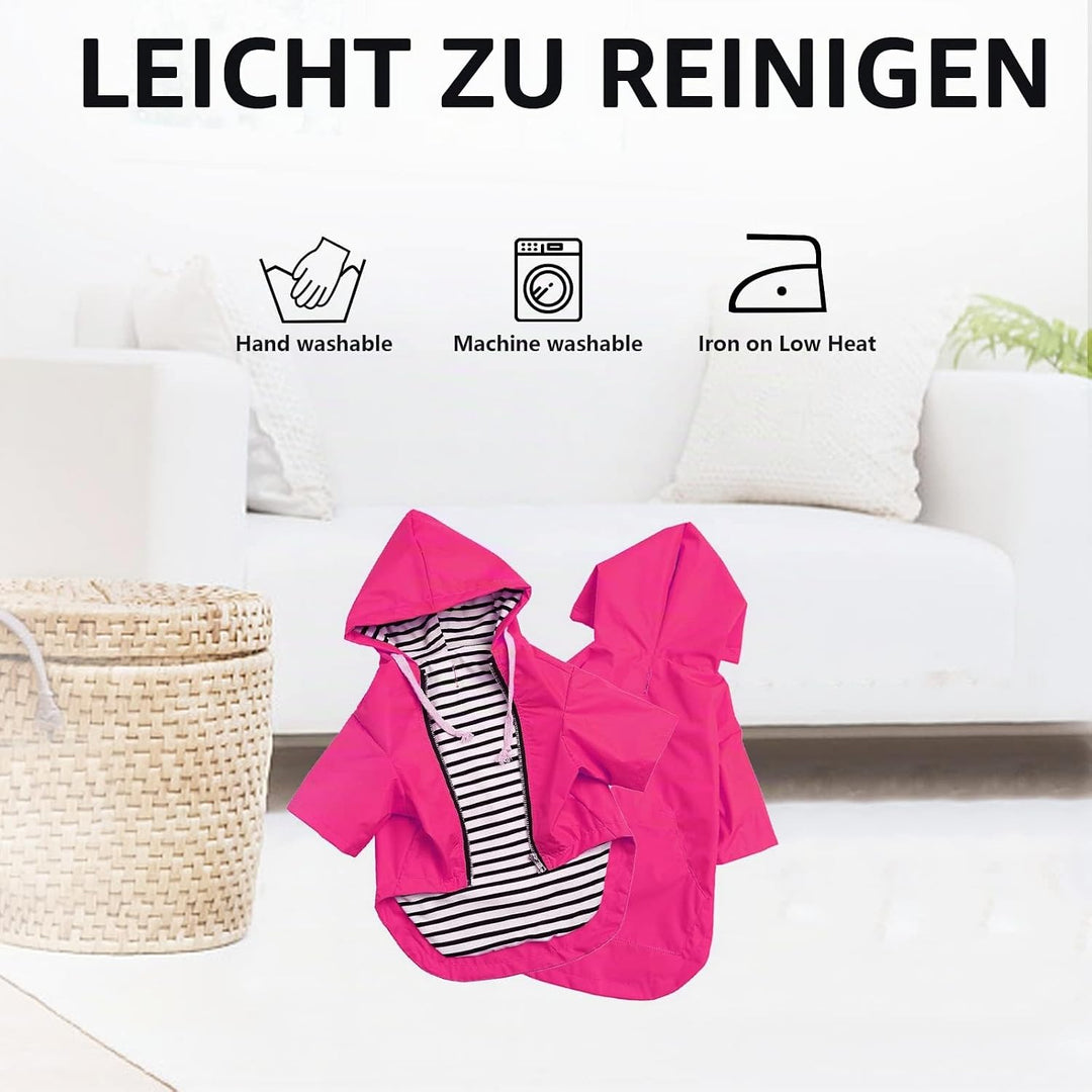 MOREZI Wind&amp;Wasserdicht Hunderegenmantel mit Beinschutz &amp; Fest Kapuze - Leichtes Outdoor - Für klein