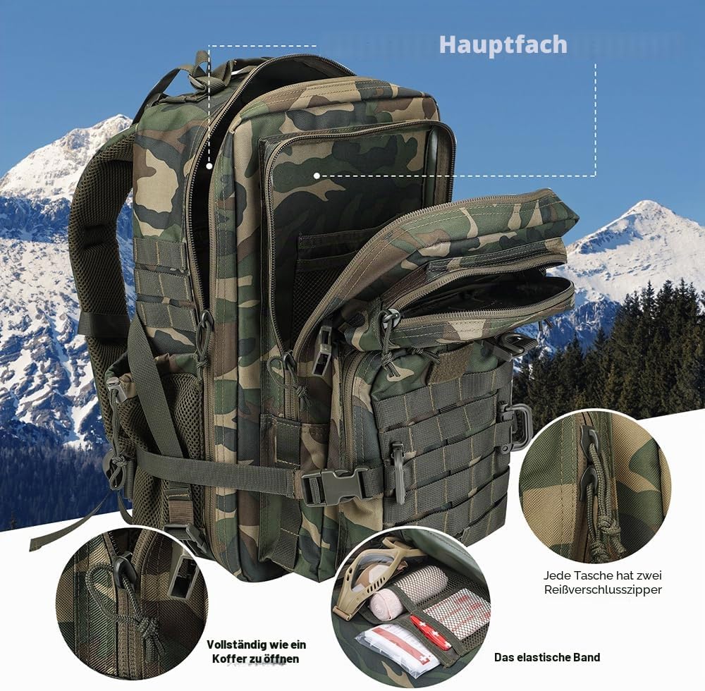 Hannibal Tactical Militär Taktischer Rucksack Cooper Rucksack Armee Assault Pack 3 Tage Bug Out Go B