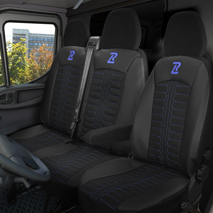 LUCARO Sitzbezüge Auto Tornado für FIAT Ducato, Peugeot Boxer, Citroen Jumper, Opel Movano C, RAM Pr