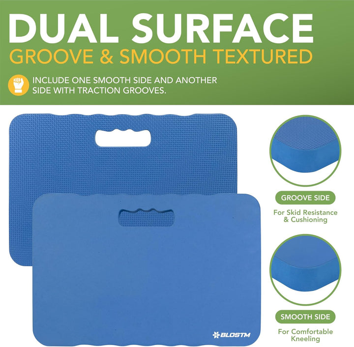 BLOSTM Blue Garden Kniepolster aus hochdichtem Schaumstoff mit zwei Texturen, 2 Stück