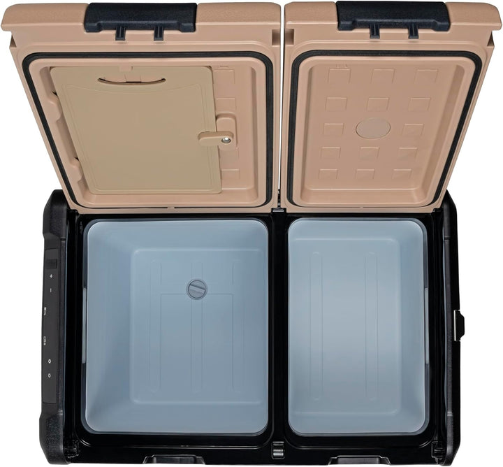 Steamy-E Dual Zone 45, Elektrische Kompressor Kühlbox, 45 Liter, 12V/ 230V, zum Kühlen und Gefrieren