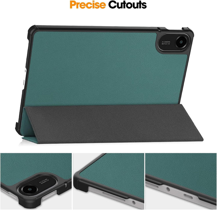GIOPUEY Hülle Kompatibel mit Redmi Pad 2 2025, Flip Case [Bracket-Funktion] 360° Schutz - Grün Xiaom