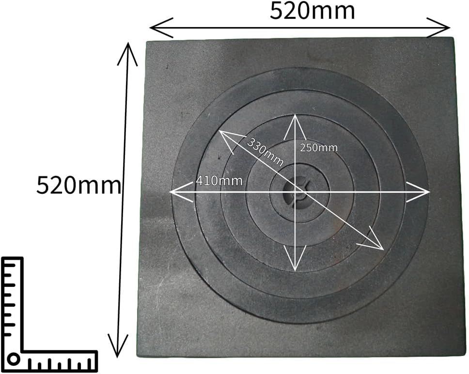 Sellon24® Ofenplatte Feuer Herdring Gusseisen Gussringe Gusseisenringe Cast Iron 52x52cm