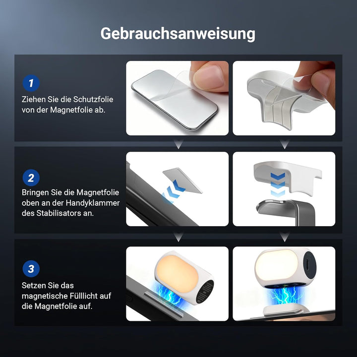 NEEWER BASICS Selfie Licht, magnetisches Handy Light mit Handyhalterung/Cold Shoe kompatibel mit DJI