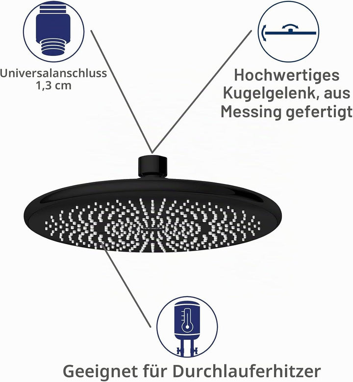 WENKO Wasserspar Regenduschkopf Watersaving, wassersparende Universal-Kopfbrause mit nachhaltigem Wa