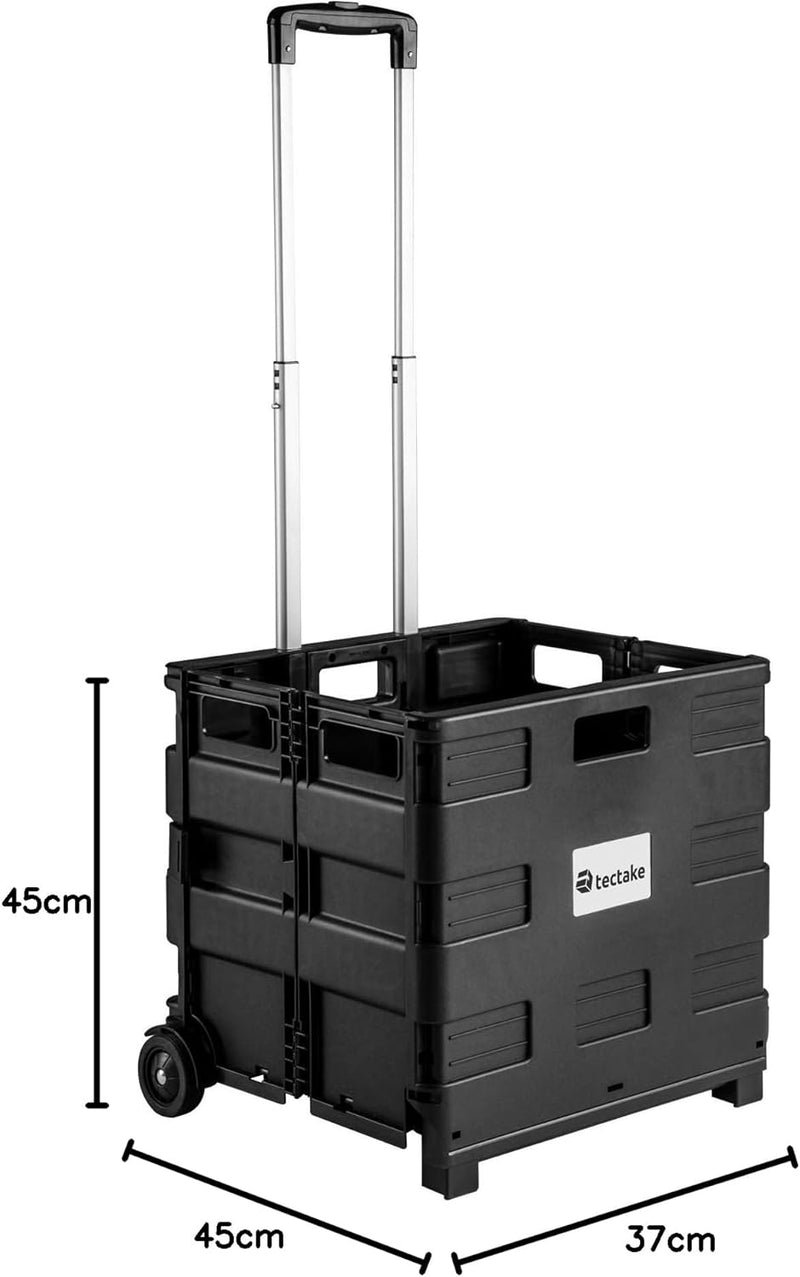 TecTake Einkaufswagen bis 35 kg Einkaufstrolley klappbar | Totalmasse: 45 x 37,5 x 45 - 97 cm | ABS