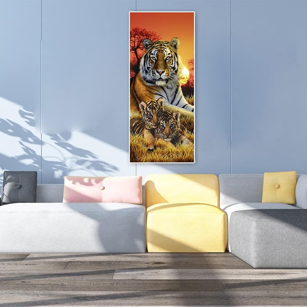 5D Diamant Painting Bilder Gross 50x110 cm ( Inner 44x104 cm) DIY Diamond Painting Tiger Erwachsene