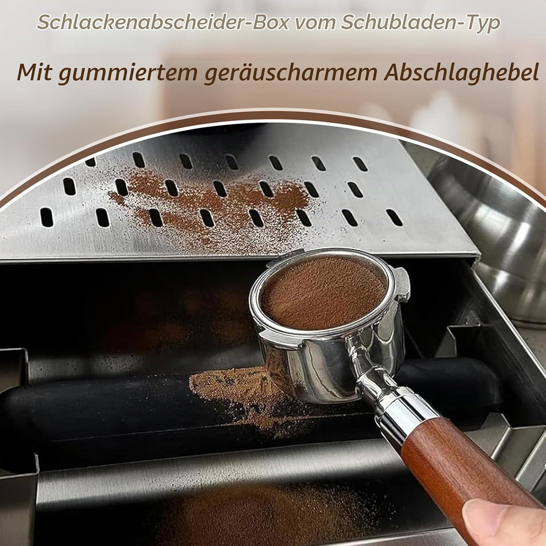Kaffee-Klopf-Box-Behälter, Edelstahl Kaffeemühlen Klopf Box, Schublade Verdickter Espresso mit Abneh