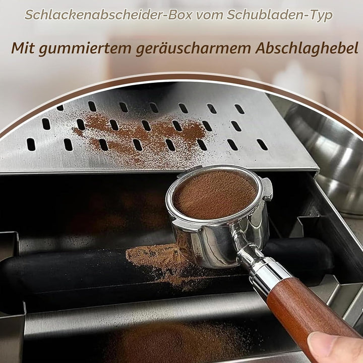Kaffee-Klopf-Box-Behälter, Edelstahl Kaffeemühlen Klopf Box, Schublade Verdickter Espresso mit Abneh