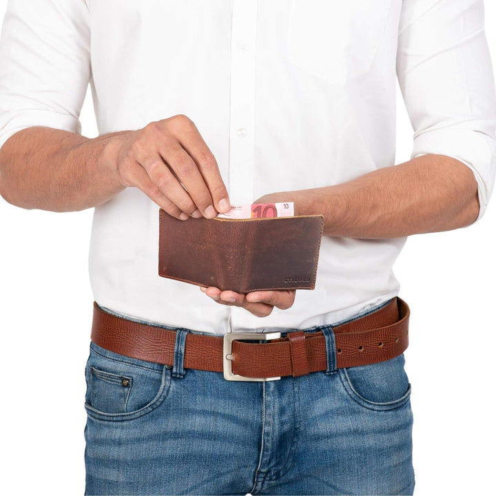 STILORD 'Darren' Slim Wallet mit Münzfach Leder Kleine Geldbörse RFID Herren Minibörse Portemonnaie