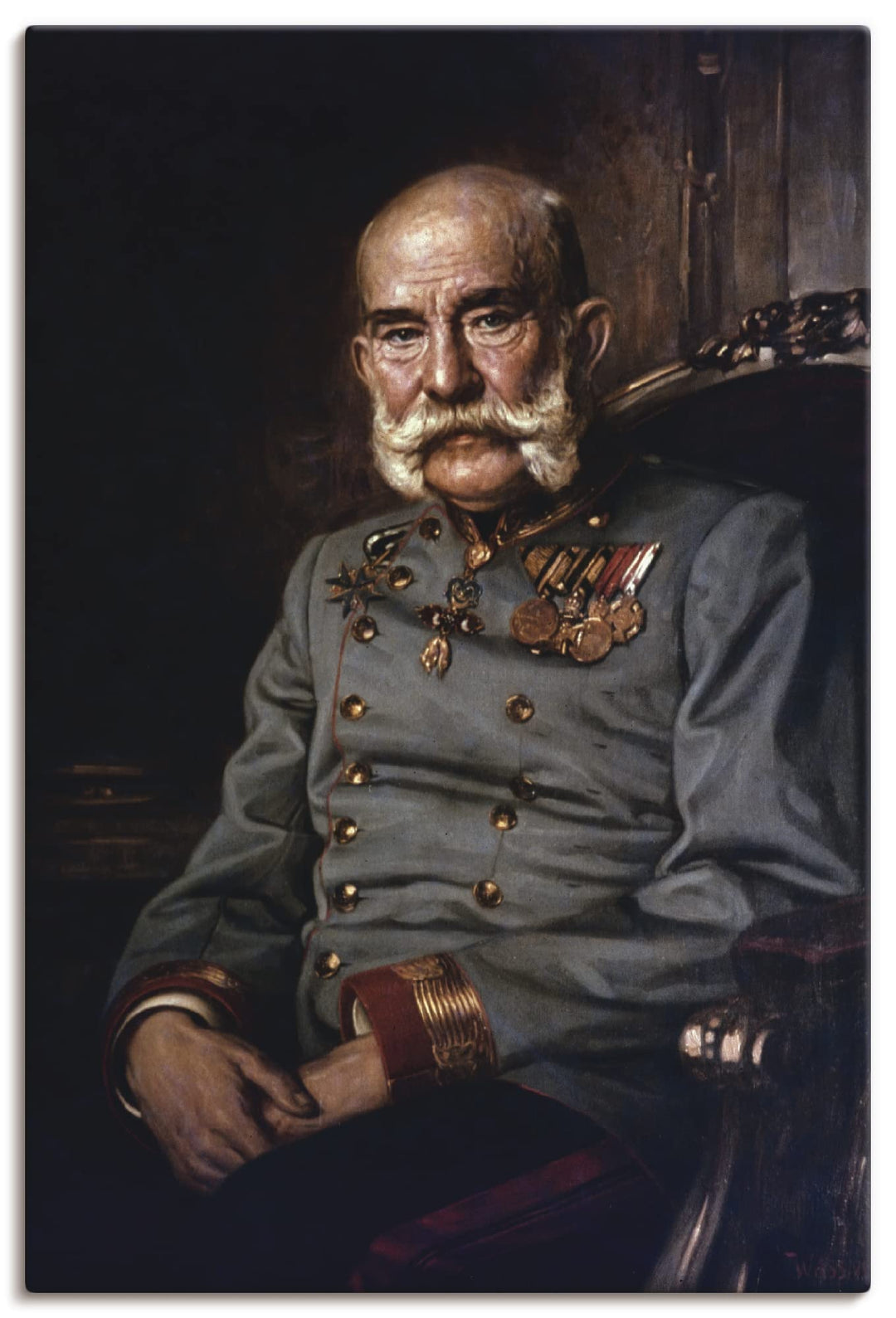 ARTland Leinwandbilder Wandbild Bild auf Leinwand 40x60 cm Wanddeko Österreich Uniform Orden Portrai