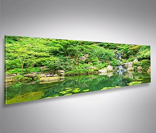 islandburner Bild Bilder auf Leinwand Japanischer Zen Garten Panorama XXL Poster Leinwandbild Wandbi