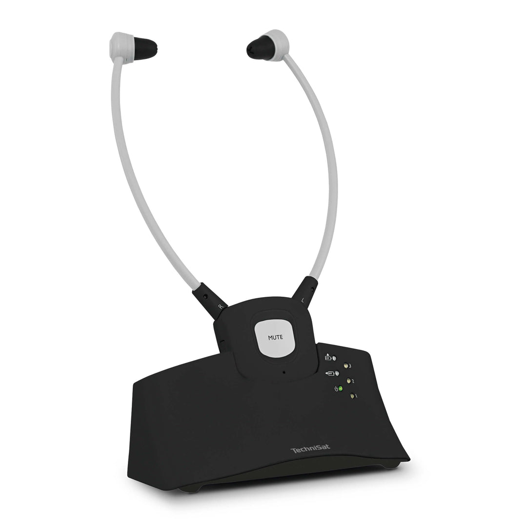 TechniSat STEREOMAN ISI 3 - kabelloser Stereo-Funkkopfhörer für Fernseher und Musikanlagen mit Docki