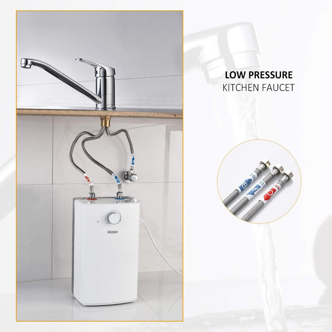 BONADE Niederdruck Armatur Küche, Wasserhahn Küche Niederdruck mit 3 Anschluessen für Boiler, 360° D