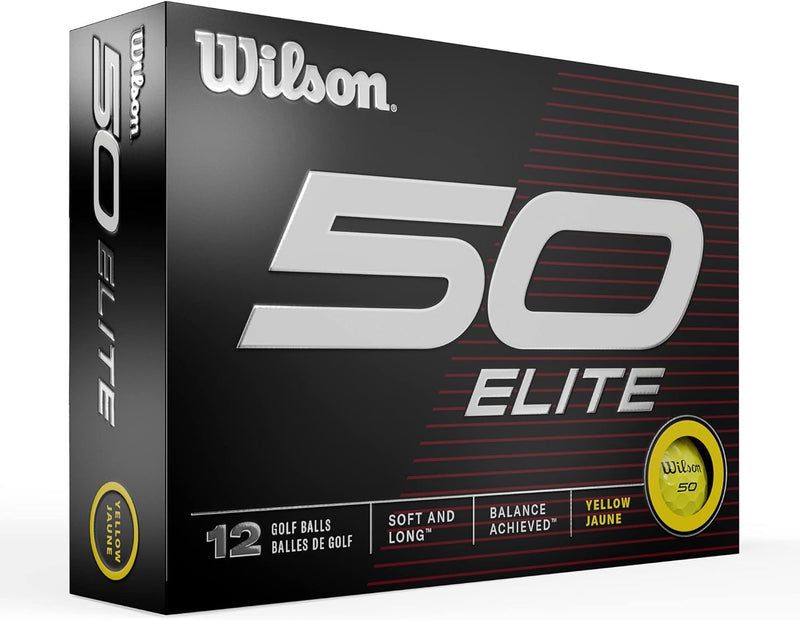 WILSON Fifty Elite Golfbälle, 12 Stück gelb, gelb