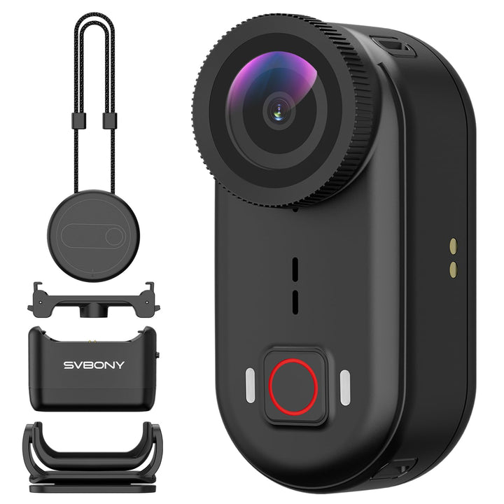 SVBONY SVGo M3 Mini Action Cam 4K, NEU Verbessert mit Ladestation, Anti-Shake Bodycam, 300 Minuten A