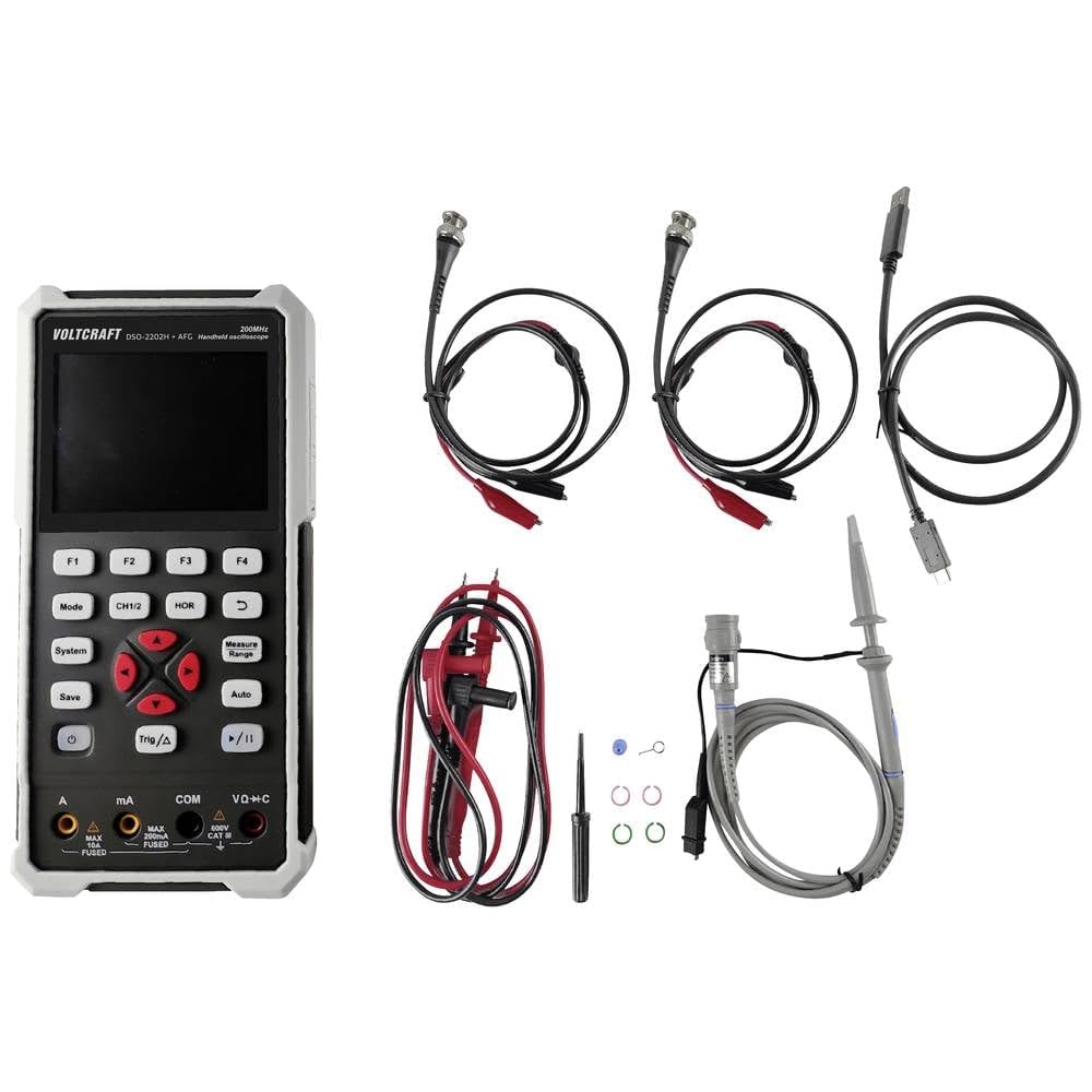 VOLTCRAFT DSO-2202H + AFG Hand-Oszilloskop 200 MHz 2-Kanal 1 GSa/s 8 kpts 8 Bit Handgerät 1 St.