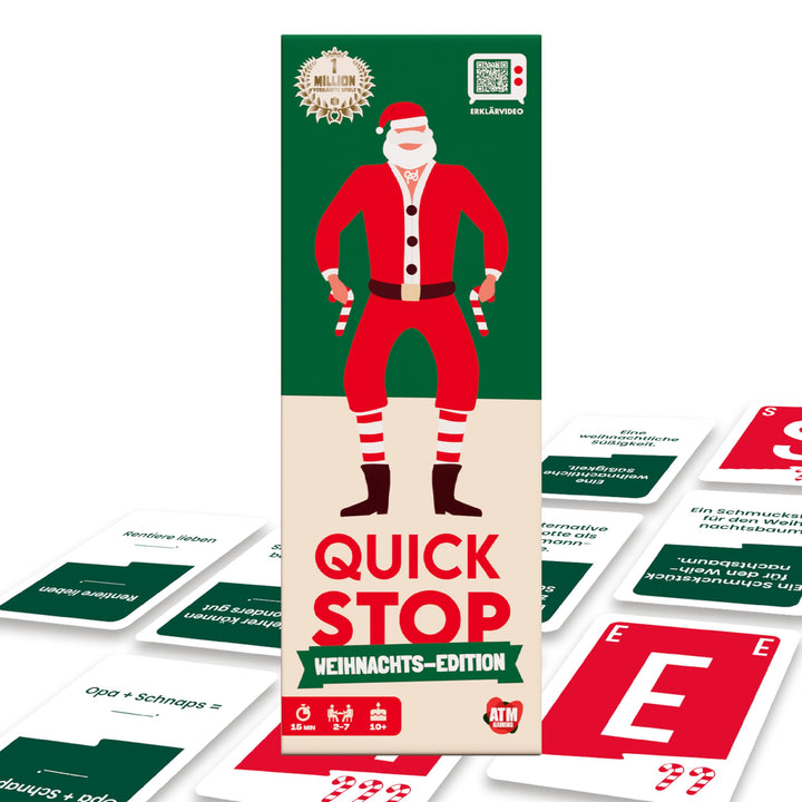 ATM Gaming Quickstop - Weihnachtsedition - Das Buchstaben-Duell - Kartenspiel für Jugendliche und Er