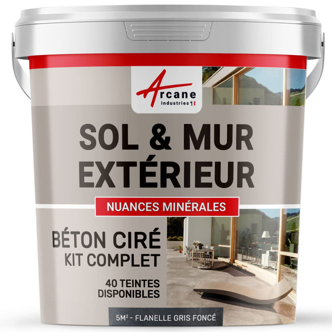 Komplettset – Béton Ciré extérieur – Arbeitsplatte – Feinputz/Sichtbeton. kit 5 m2 Flanelle - Gris F