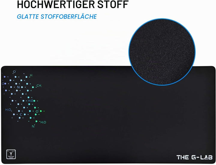 THE G-LAB - PAD YTTRIUM - Rutschfestes Mauspad XXL 900 * 400 * 4mm für Mäuse, Tastaturen und Gamingz