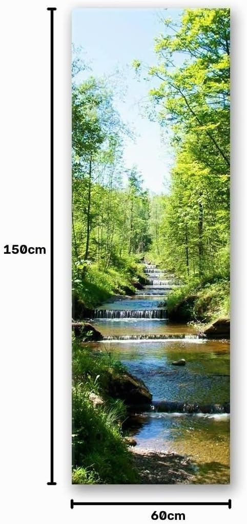Feeby Vlies Leinwandbild Kaskaden-Wasserfall 60x150 cm Wand Bild Kunstdruck Deko Wohnzimmer Wohnungs