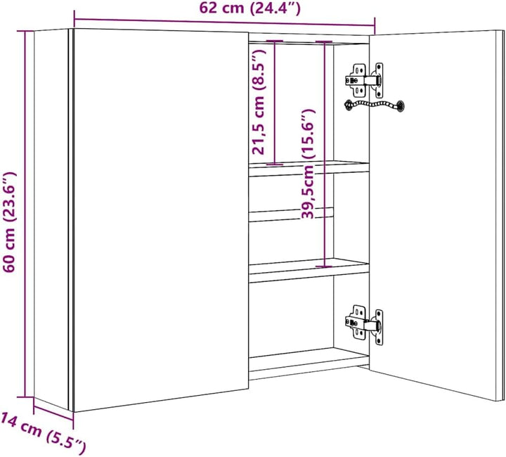 vidaXL LED Bad Spiegelschrank Badezimmerspiegel Badspiegel Spiegel Badschrank Badezimmerschrank Häng