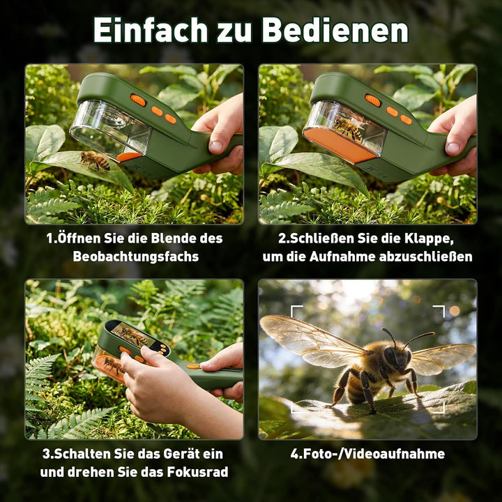 Entdecker Set für Kinder - Insektenfänger Spielzeug mit 500X Bildschirm, Insekten Beobachtungsbox, K