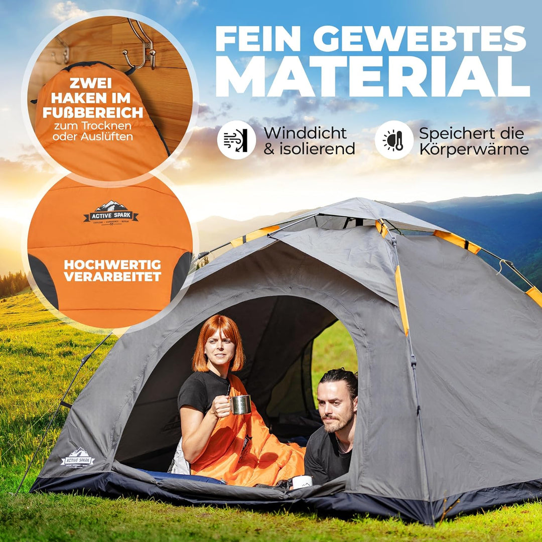 Schlafsack Winter - 3 Jahreszeiten & Sommer, Wasserabweisend & Atmungsaktiv, Nie mehr kalte Füsse Da