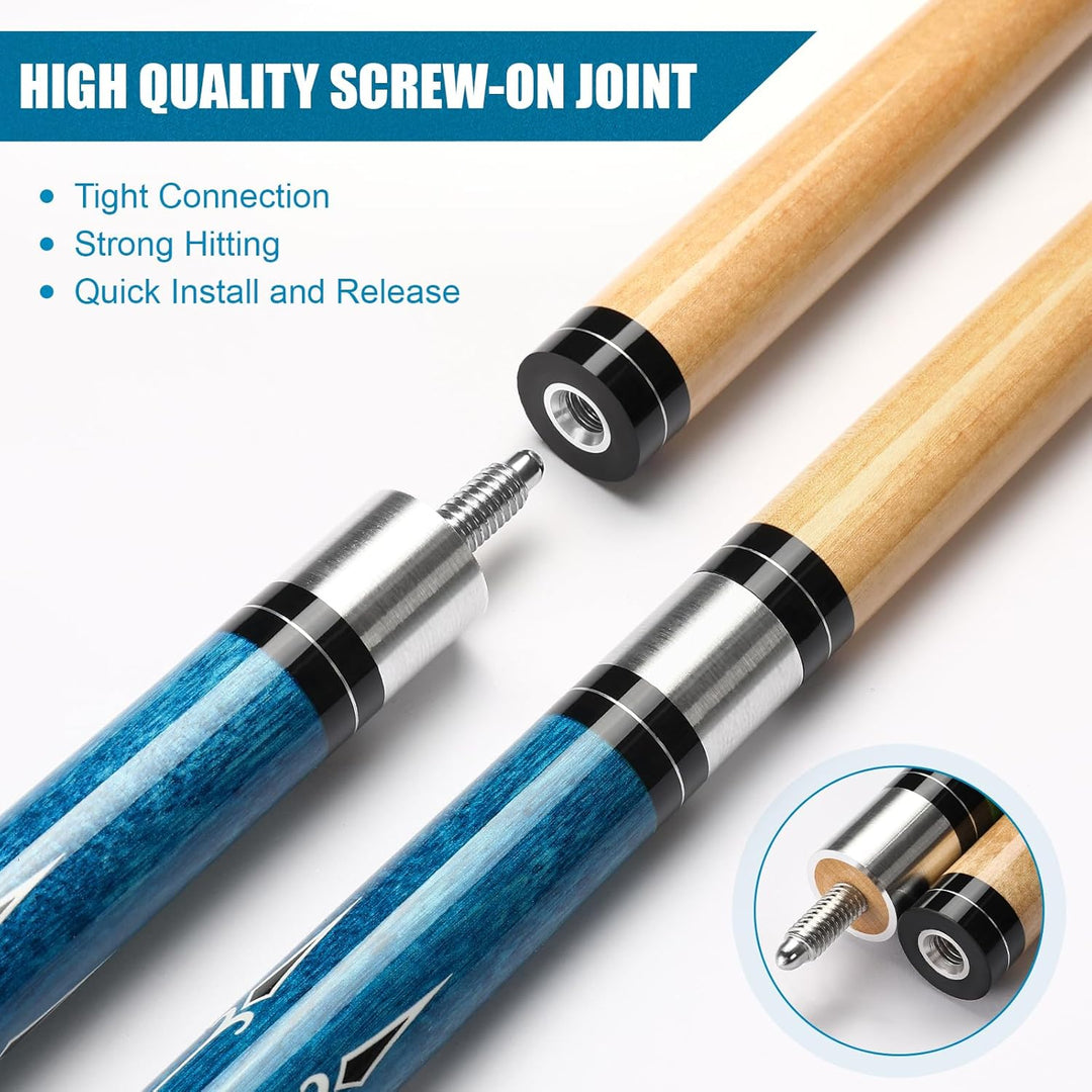 Pool Queue, 58 Zoll Billard Queue Kanadischer Ahornholz Pool Cue 13mm Spitzen für Professionelle Bil