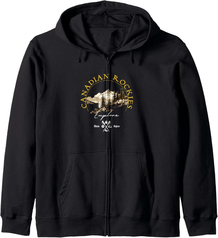 Canadian Rockies Retro Vintage Bekleidung – Souvenir Kapuzenjacke