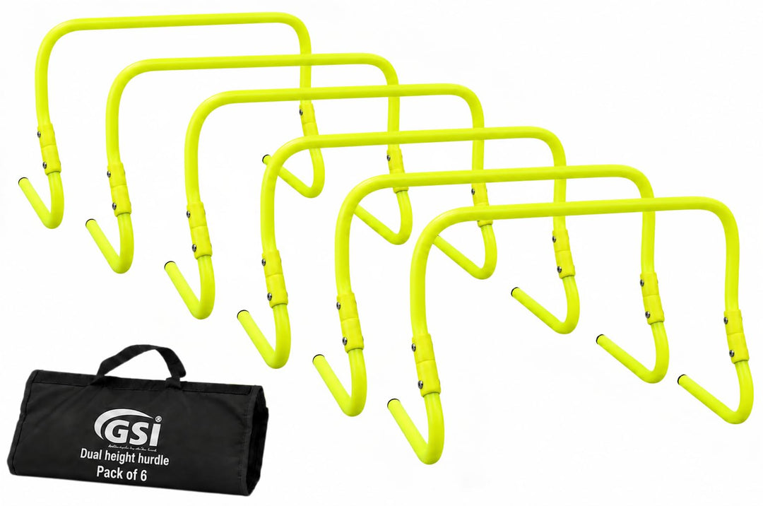 GSI Dual Height Agility Hürden Pack of 6 – Adjustable 6" & 12" Training Hürden für Sports, Fitness u