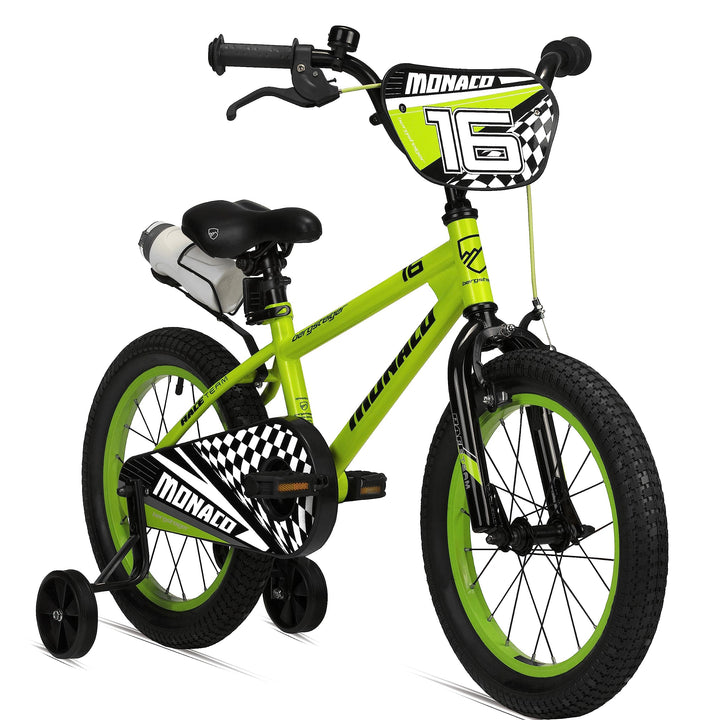 Bergsteiger Monaco 16 Zoll Kinderfahrrad, geeignet für 4, 5, 6 Jahre, BMX, Stützräder, Rücktrittbrem