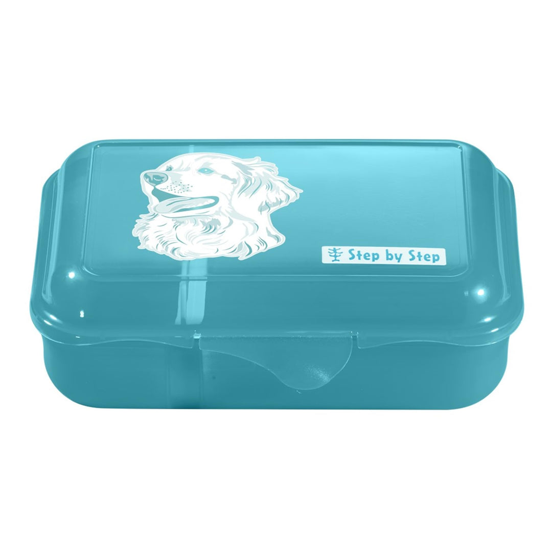 Step by Step Lunchbox „Dog Basty“, türkis, mit Trennwand und Klickverschluss, spülmaschinenfest, BPA