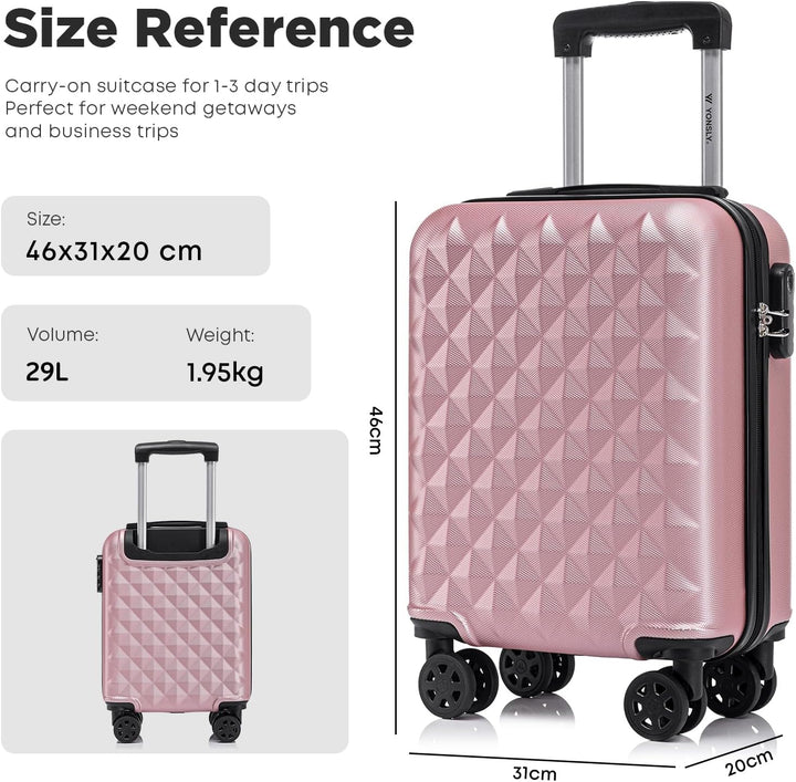 Reisekoffer Suitcase, Erweiterbarer Hartschalenkoffer Trolley mit TSA-Schloss und hochwertigem YKK-R