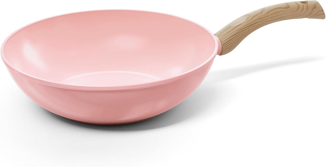 Cook & Pan - Blush Wokpfanne 30 cm-Induktionsgeeignet-PFAS frei Keramik-Beschichtung -Antihaft- wärm